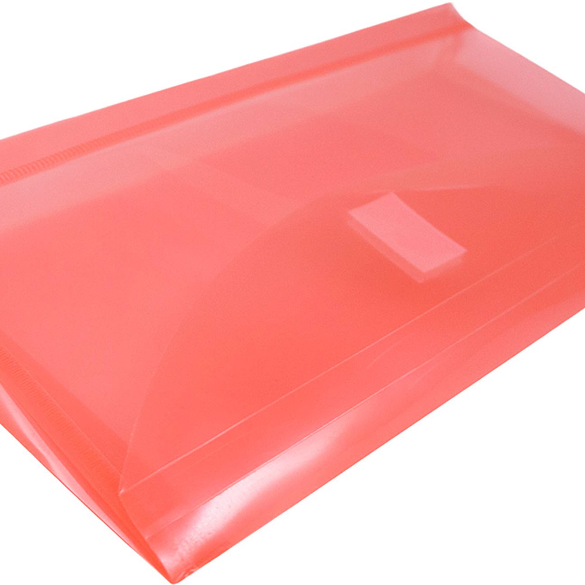 JAM Paper 5.25" x 10" Red PlaHook & Loop Closure Booklet Envelopes with 1.25" Expansion, 108ct.